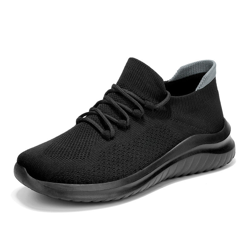 Men's Breathable Woven Sneakers - Comfortable Low Top Lace Up