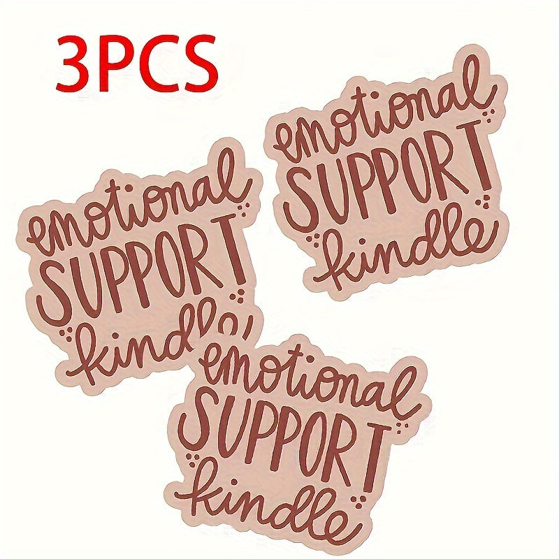 3pcs Emotional Support Vinyl Stickers Laptop Water Bottles Decals Bookmark