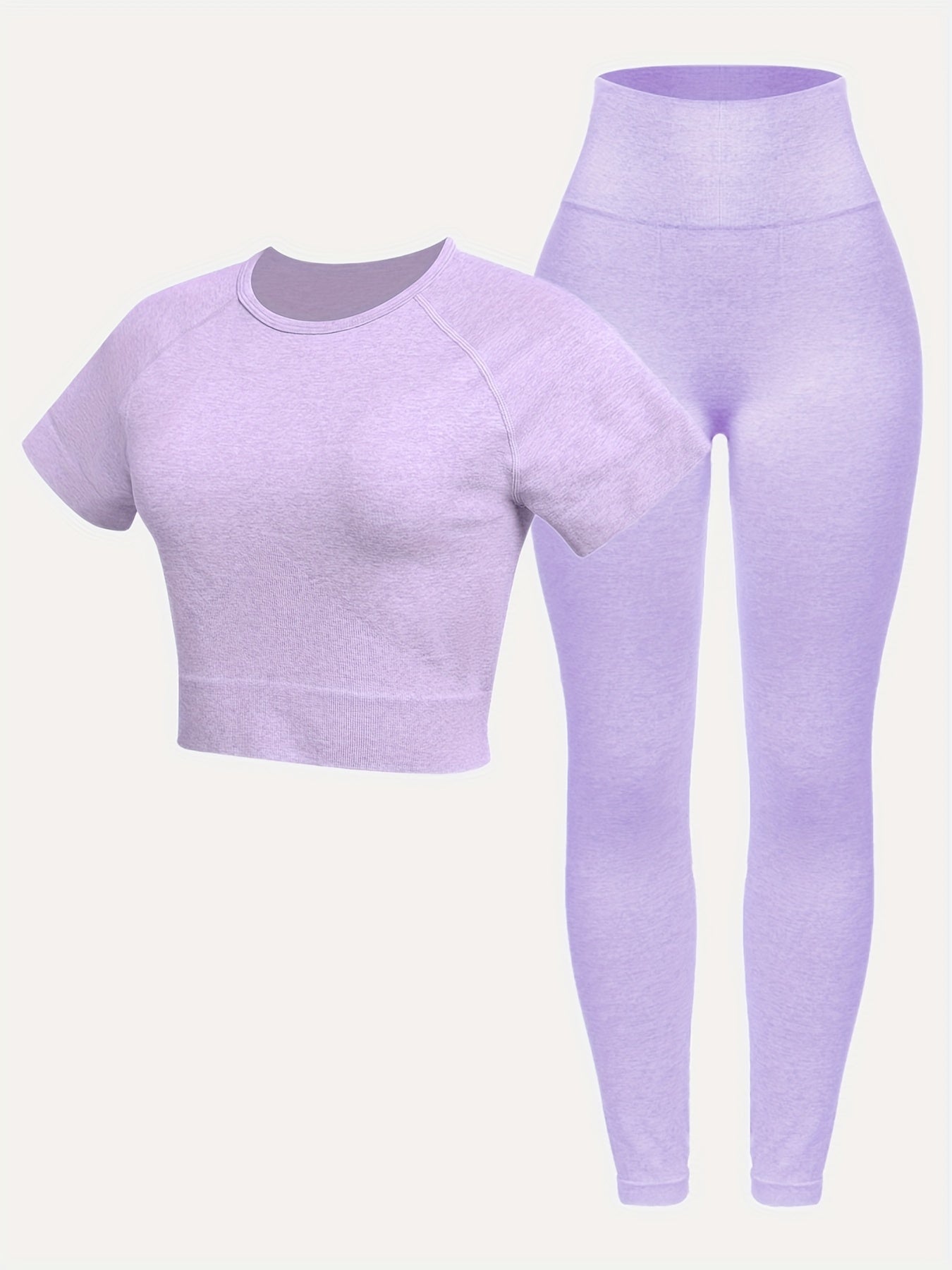 Seamless Sports Wear Set: T shirt & Leggings - Moisture wicking & Breathable