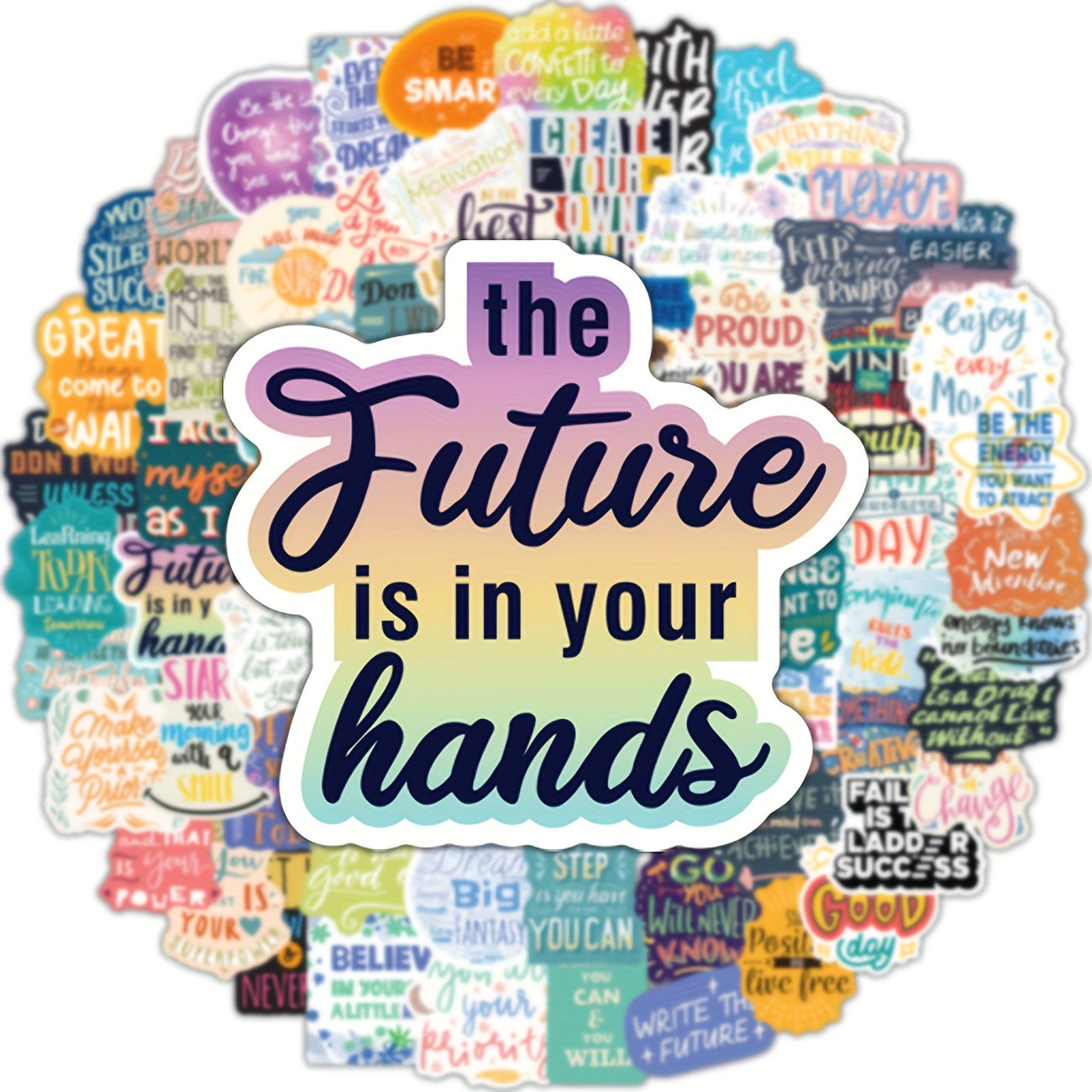 100pcs Motivational Vinyl Stickers for Laptops and Bottles