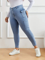 High Rise Stretch Jeans With Pockets