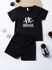 Boys Big Brother Outfit Shorts & t shirt Crew Neck Casual Summer Kids Clothes