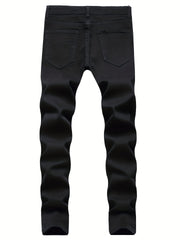 Men's Ripped Skinny Stretch Jeans Slim Fit Denim Pants