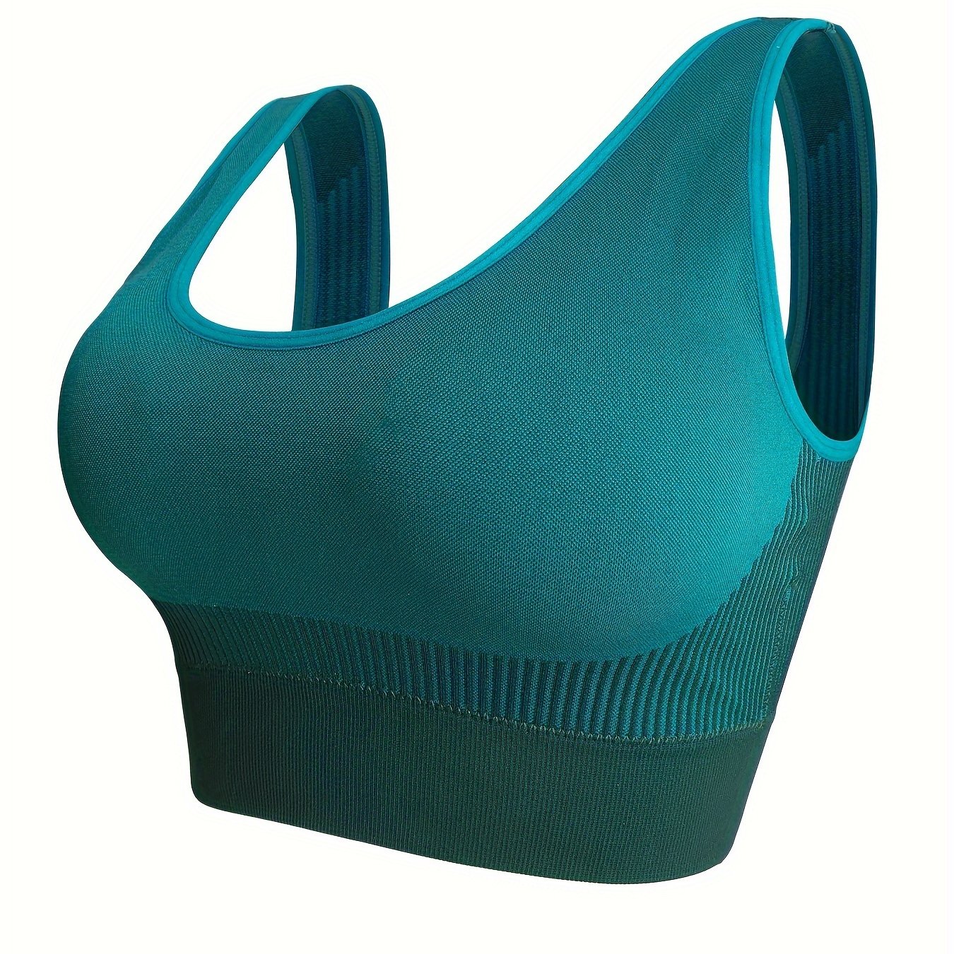 Striped Seamless Sports Bra With Removable Pads