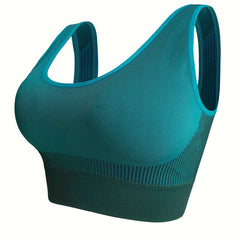 Striped Seamless Sports Bra With Removable Pads
