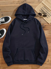 Kangaroo Pocket Hoodie Long Sleeve Drawstring Hoodies Women's Clothing