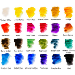 Watercolor Paint 24pcs Set Vibrant Colors 12ml Tubes Rich Pigments Non Toxic