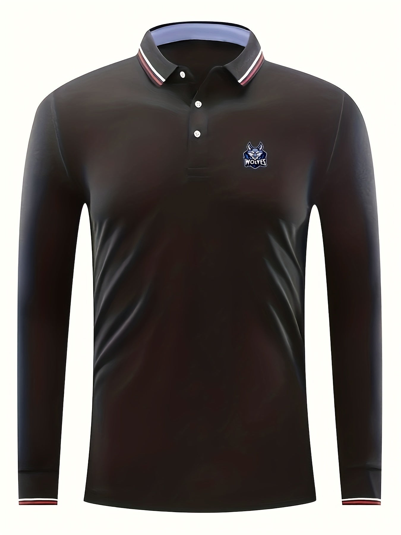 Men's Cartoon Wolves Print Polo Shirt Outdoor Spring Fall