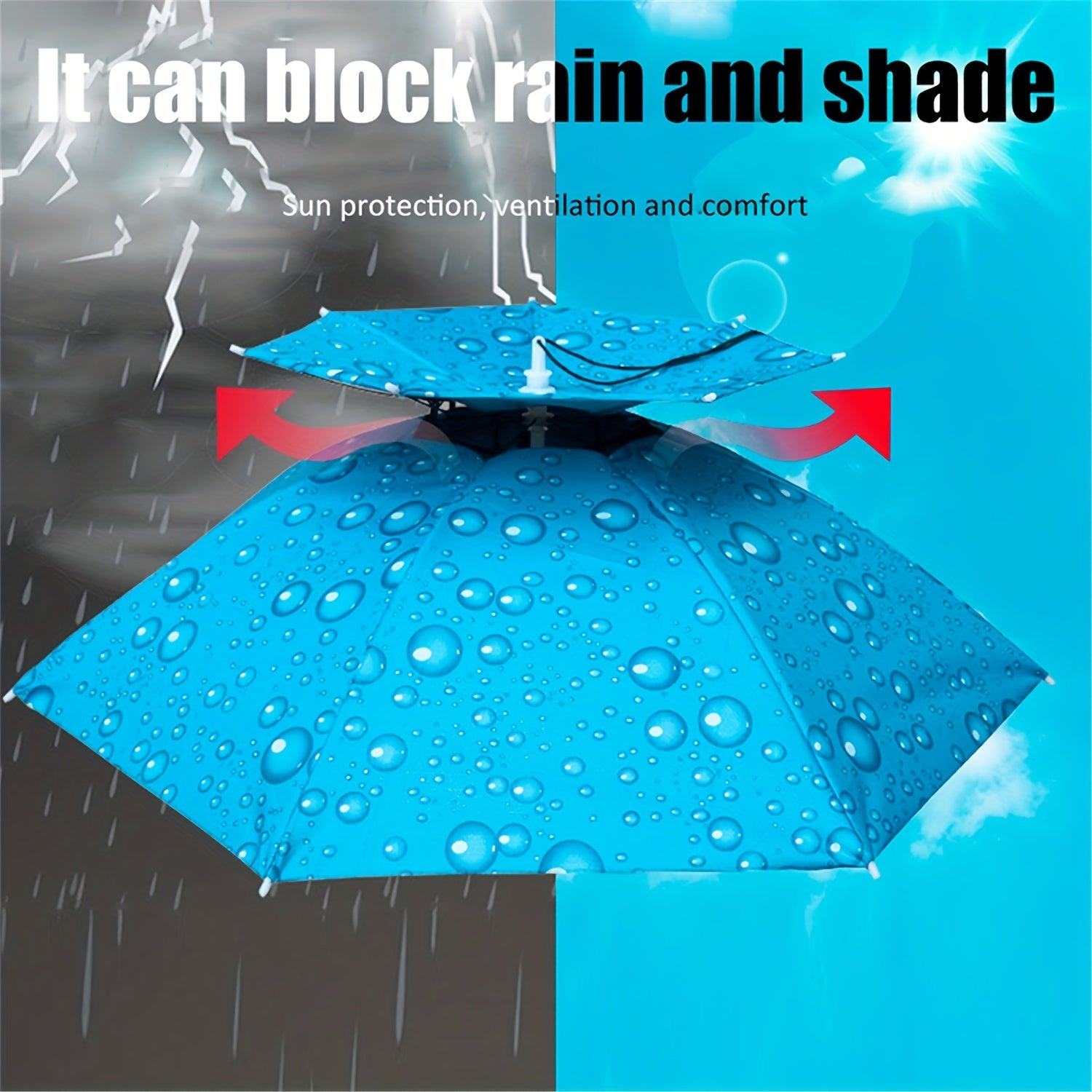 Portable UV Protection Umbrella Hat for Outdoor Fishing