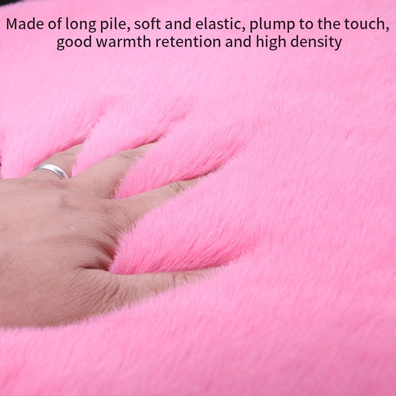Long Fluffy Car Cushion Warm Single Seat Thickened Universal Binding