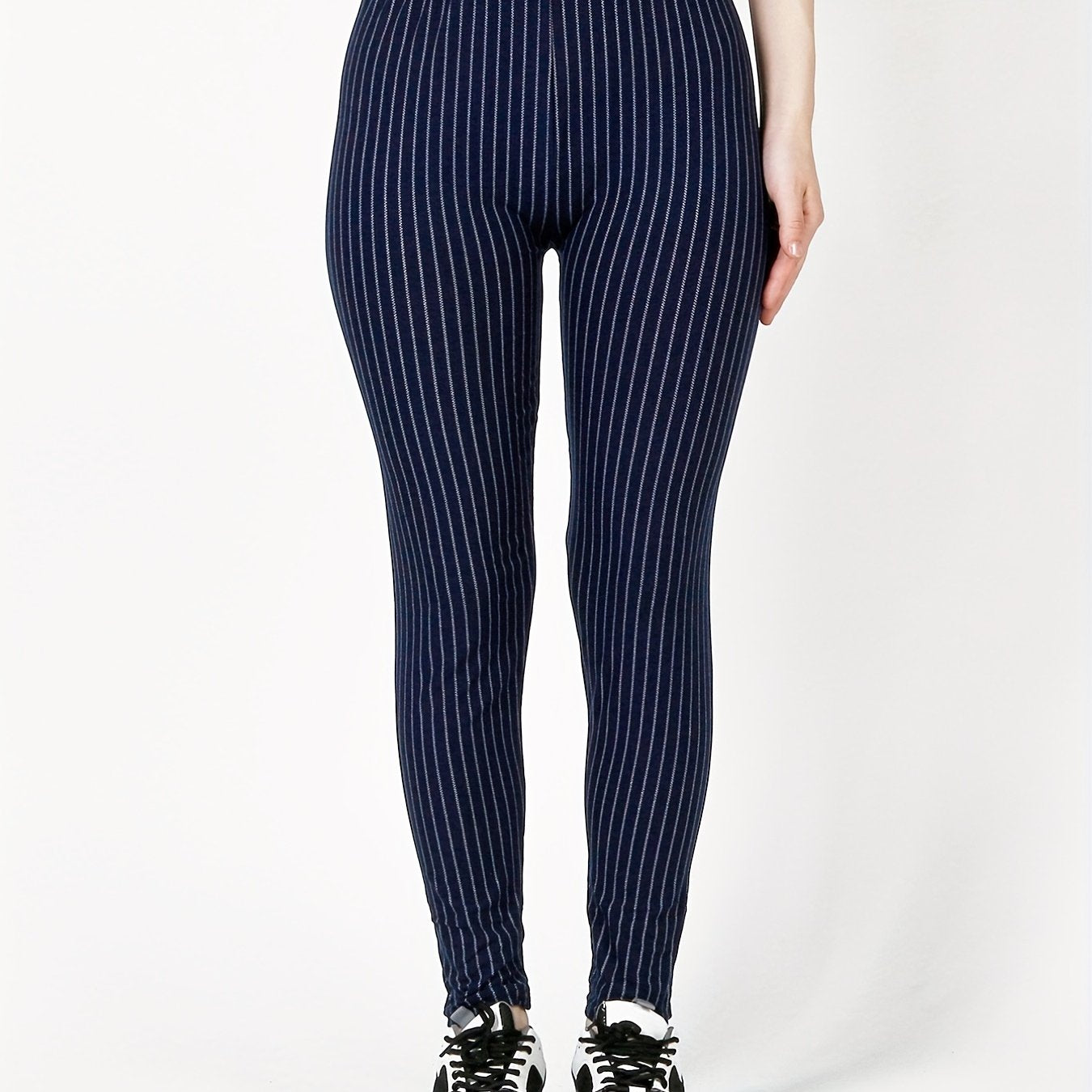 Striped Skinny Stretchy Leggings High Waist Leggings Women's Clothing