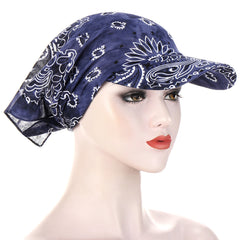 Tie Dye Bandana Cap with Sun Protection for Women