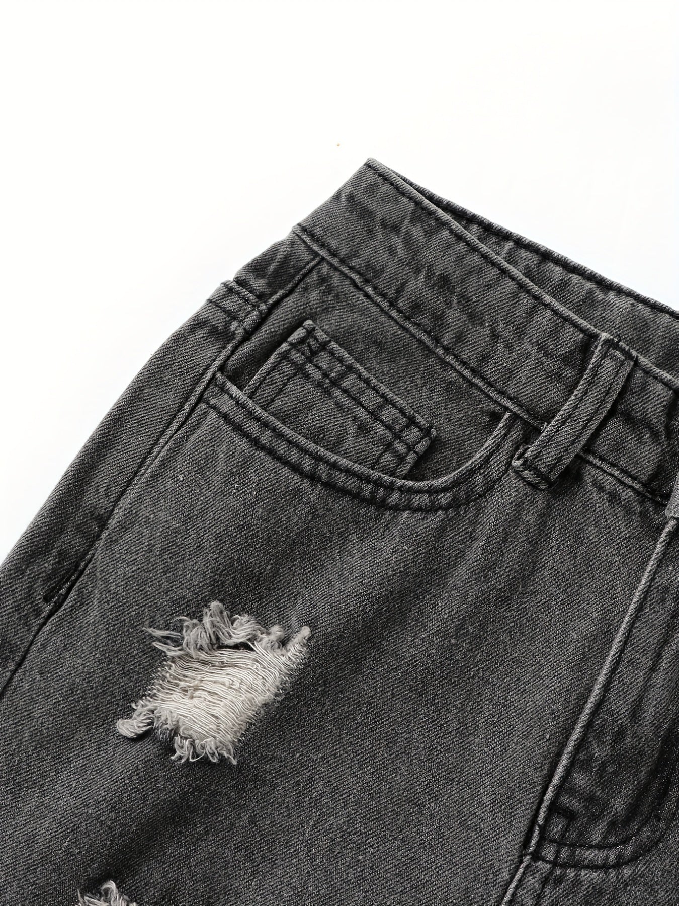 Girls Ripped Jeans Casual Pocket Denim Pants Kids Spring Summer Clothes