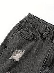 Girls Ripped Jeans Casual Pocket Denim Pants Kids Spring Summer Clothes