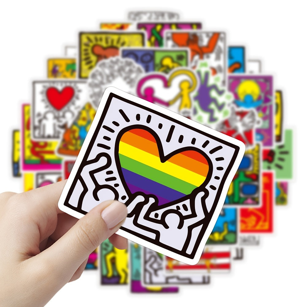 50Pcs Cartoon Graffiti Stickers, Colorful Fun for Any Space