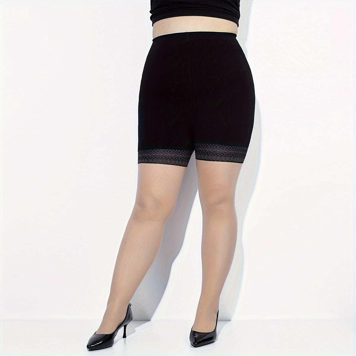 Floral Two Tone Control Top Tights