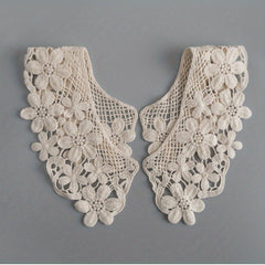 1pair Beige Lace Collar Clothing Accessories