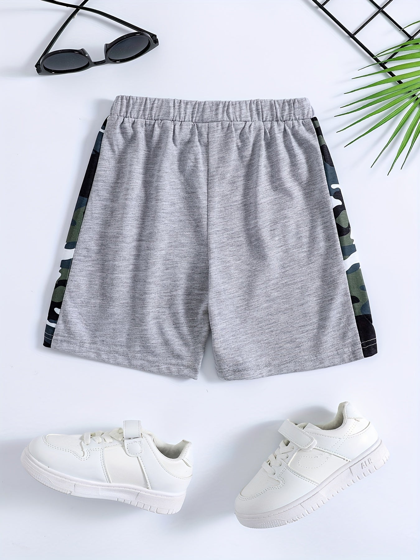 Boys Camo Comfort Shorts Quick Dry Drawstring Outdoor Wear