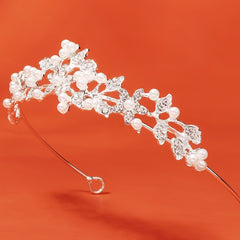 Faux Pearl Rhinestone Flower Crown Hairband Headband Party Favor Decorations