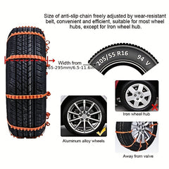 Universal Snow Chains 12PCS Emergency Winter Anti Skid Chains for Car Truck SUV