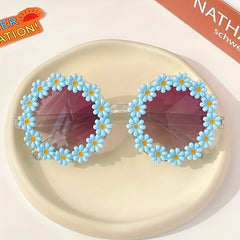Flower Decor Frame Sun Protection Sunglasses for Kids