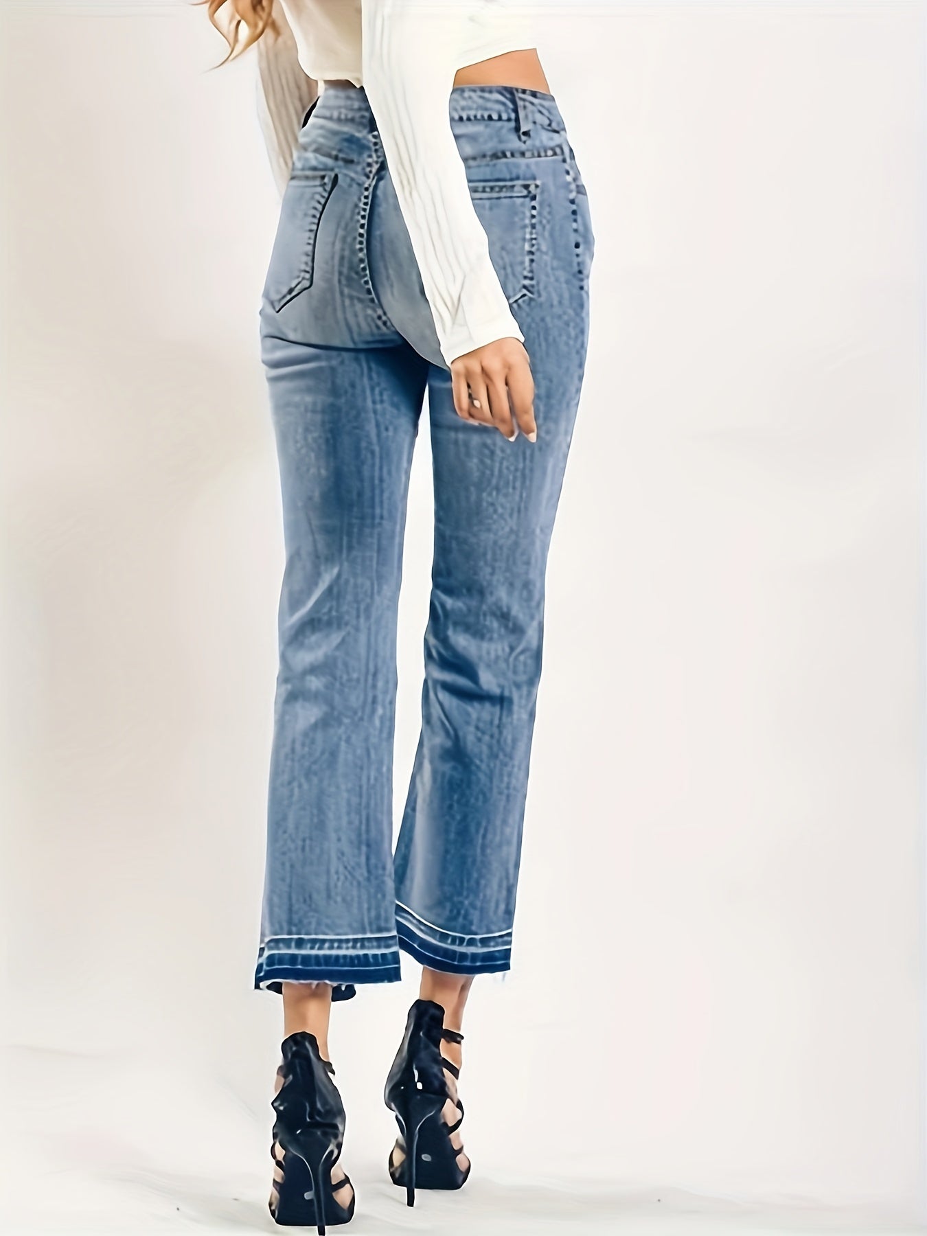 Women's High Stretch Flared Leg Jeans
