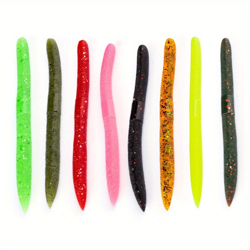 8pcs Artificial Long Worm Bait 10 01cm 5 6g Soft Bait For Fishing