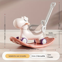 3-in-1 Shaking Horse Baby Toy Scooter Hand Push Walking Year Gift Children's Dua