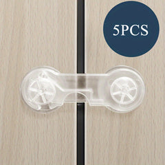 5pcs Child Safety Lock Baby Drawer Lock Anti-pinch Refrigerator Lock