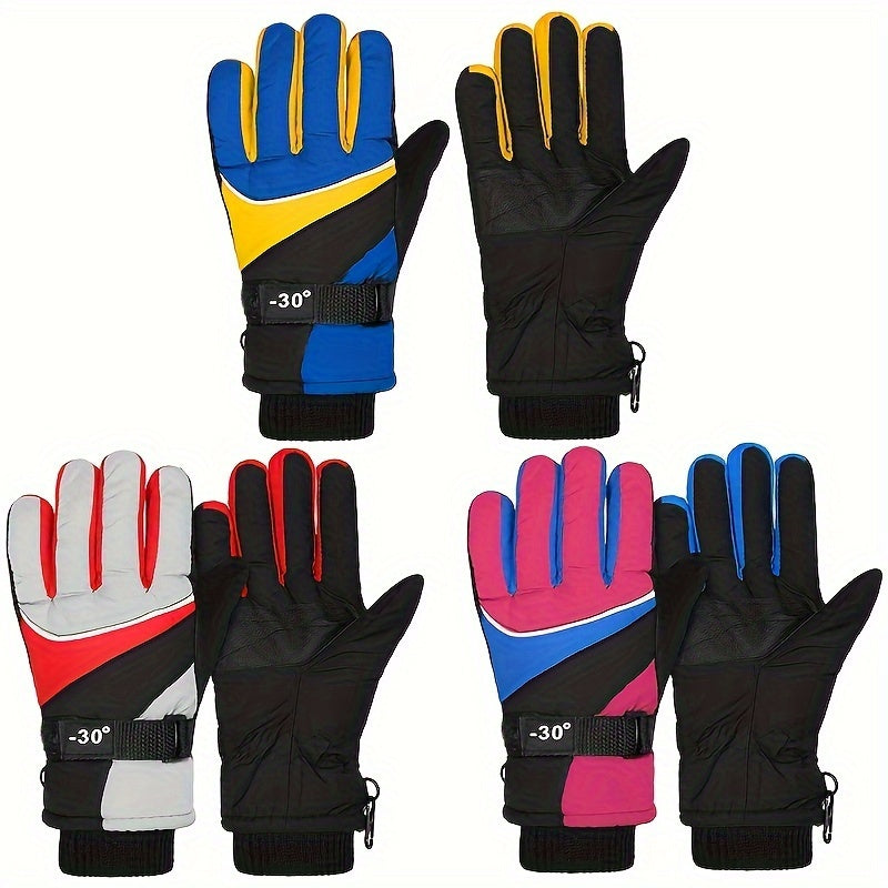 Kids Waterproof Winter Gloves Windproof Warm Gloves
