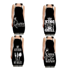 Polyester Apron with Letter Phrase Print - Waterproof Waist Apron