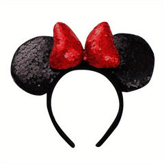 Cartoon Sequin Bow Mouse Ear Headband for Girls