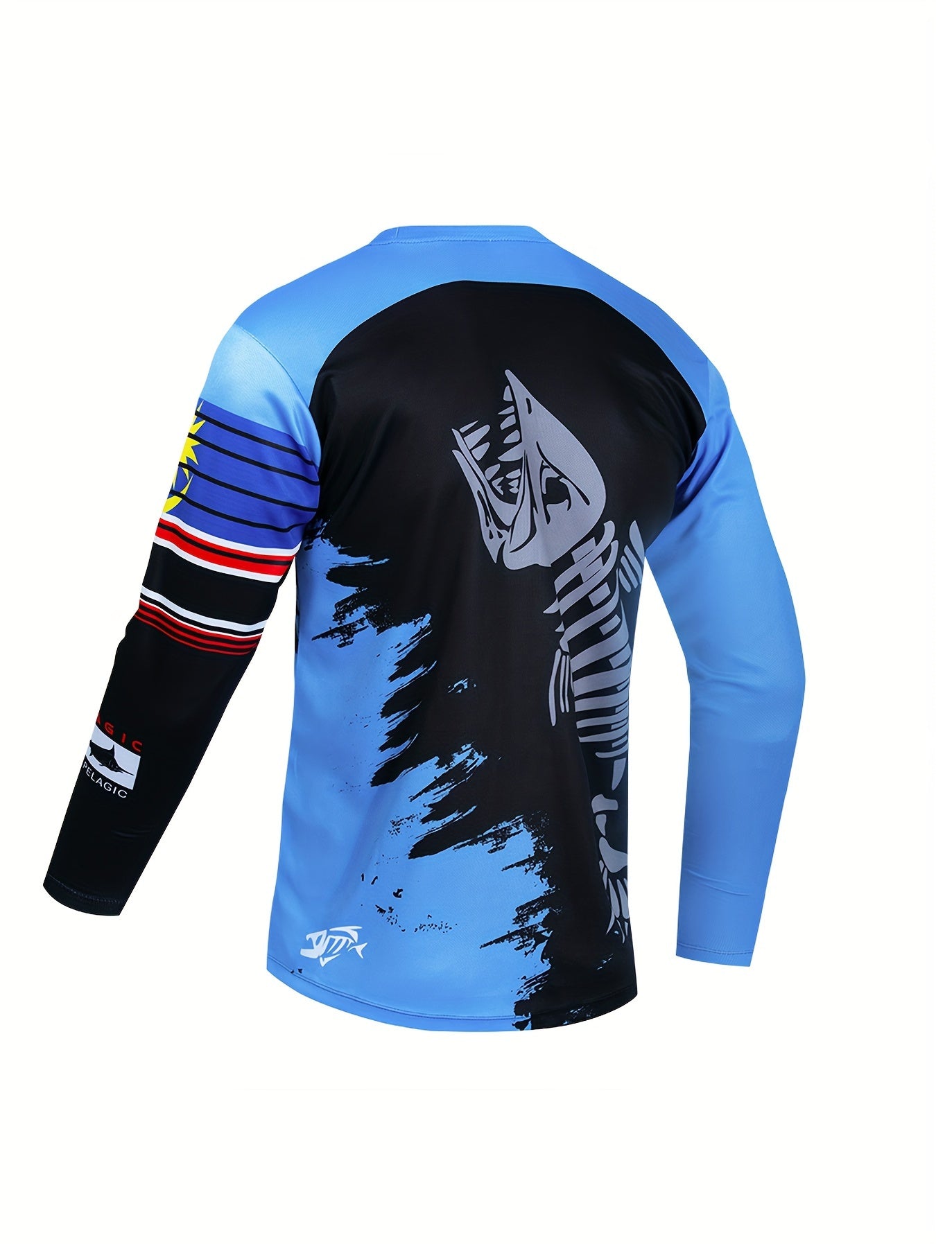 3D Fishbone Pattern Print Men's Graphic Long Sleeve T-shirt