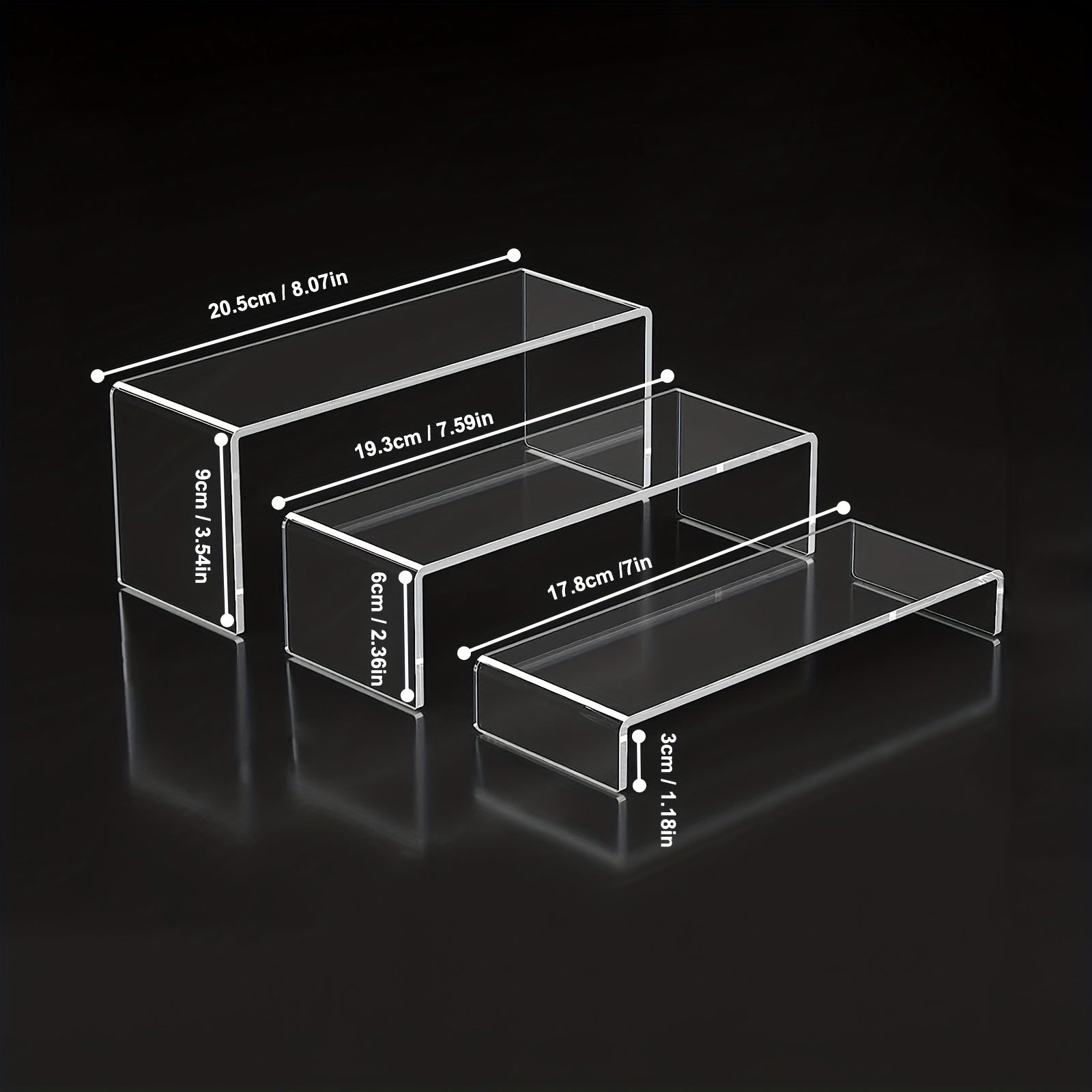 3-Layer Clear Acrylic Display Stand for Desserts Dolls Cosmetics