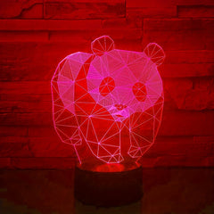 3D Panda Kids Night Light 3D LED Illusion Light With Remote Control