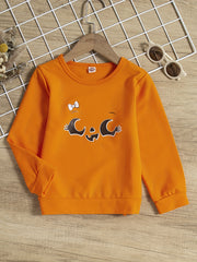 Girls Sweatshirt Smile Graphic Comfort Fit Long Sleeve Top Pullovers Kids
