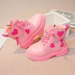 Girls' Plus Fleece Boots Non Slip Zipper Comfortable for Indoor/Outdoor
