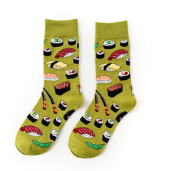 Sushi Pattern Crew Socks Lightweight & Comfy Mid tube Socks Women's Stockings