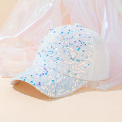 Sequin Sparkly Couple Trucker Hat Hip Hop Mesh Baseball Cap