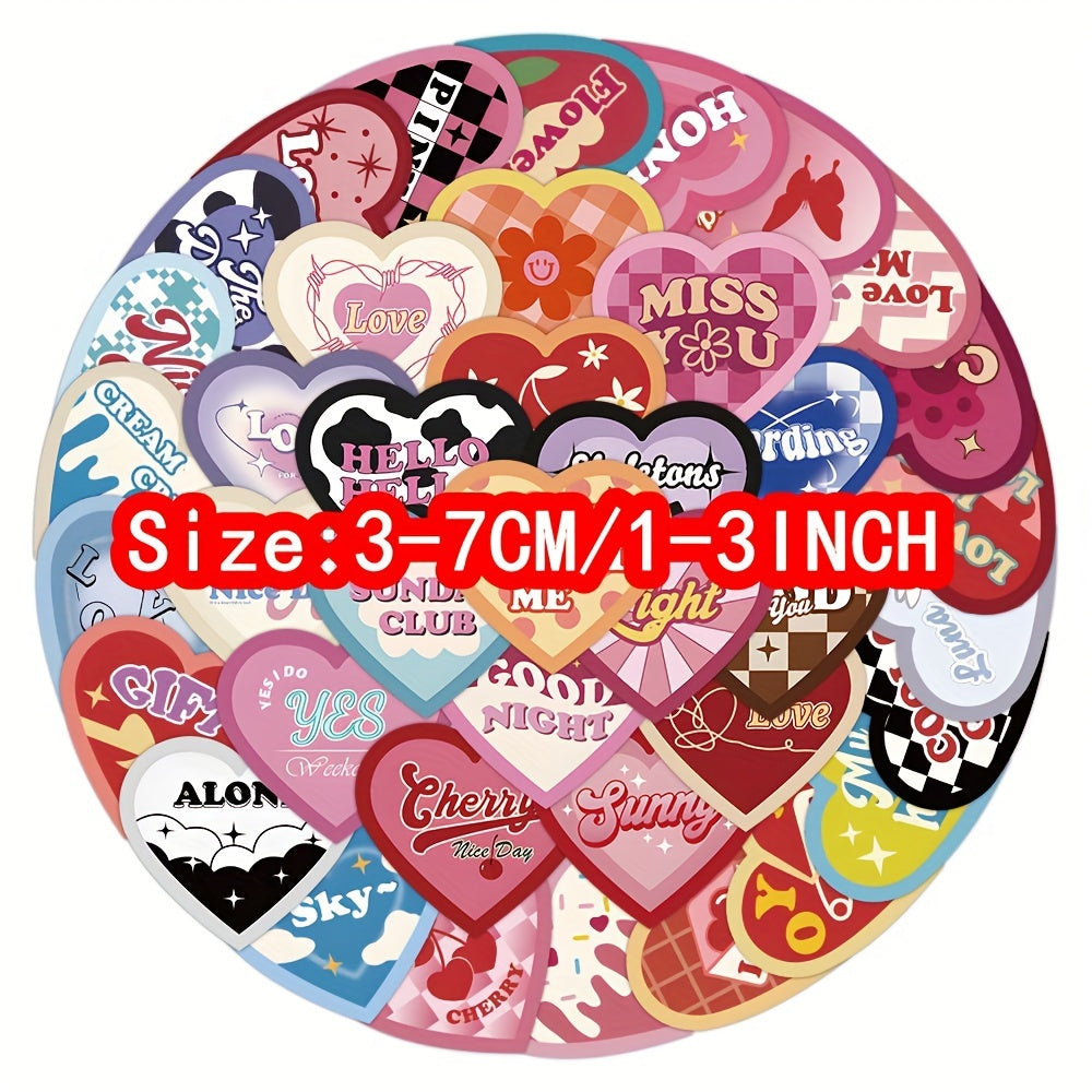 50pcs Love Series Stickers Waterproof DIY Journal Sticker Pack