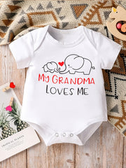 Elephant Print Onesies Short Sleeve Romper for Baby Boys & Girls