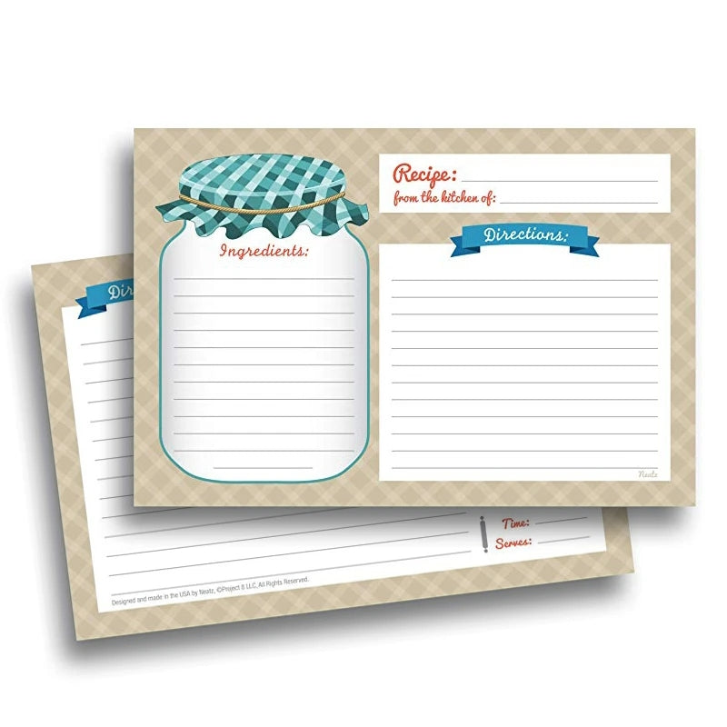 25Pcs Kitchen Recipe Cards Blank Handwritten Greeting Cards Pack