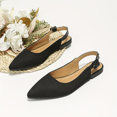 Women's Pointed Toe Flat Sandals Closed Toe Slingback Shoes