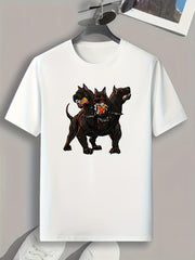 Fierce Dogs Print Men's Graphic T shirt Casual Comfy Tees For Summer