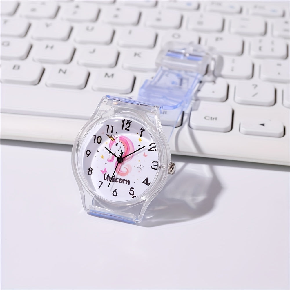 Cute Unicorn Plastic Strap Kids Watch