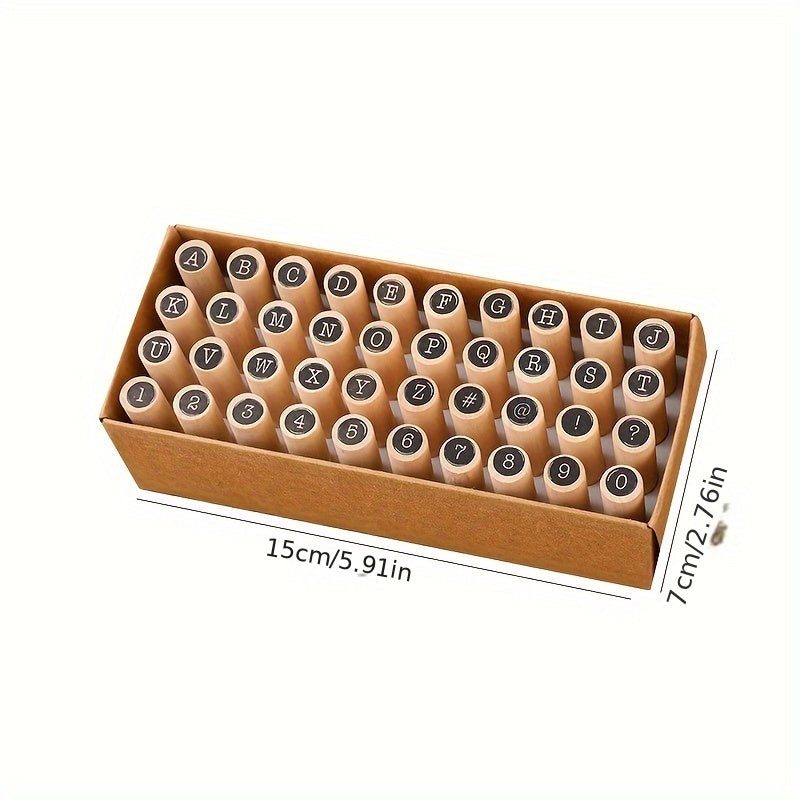 Wooden Rubber Letter Number Rectangle Craft Stamp DIY Card Making