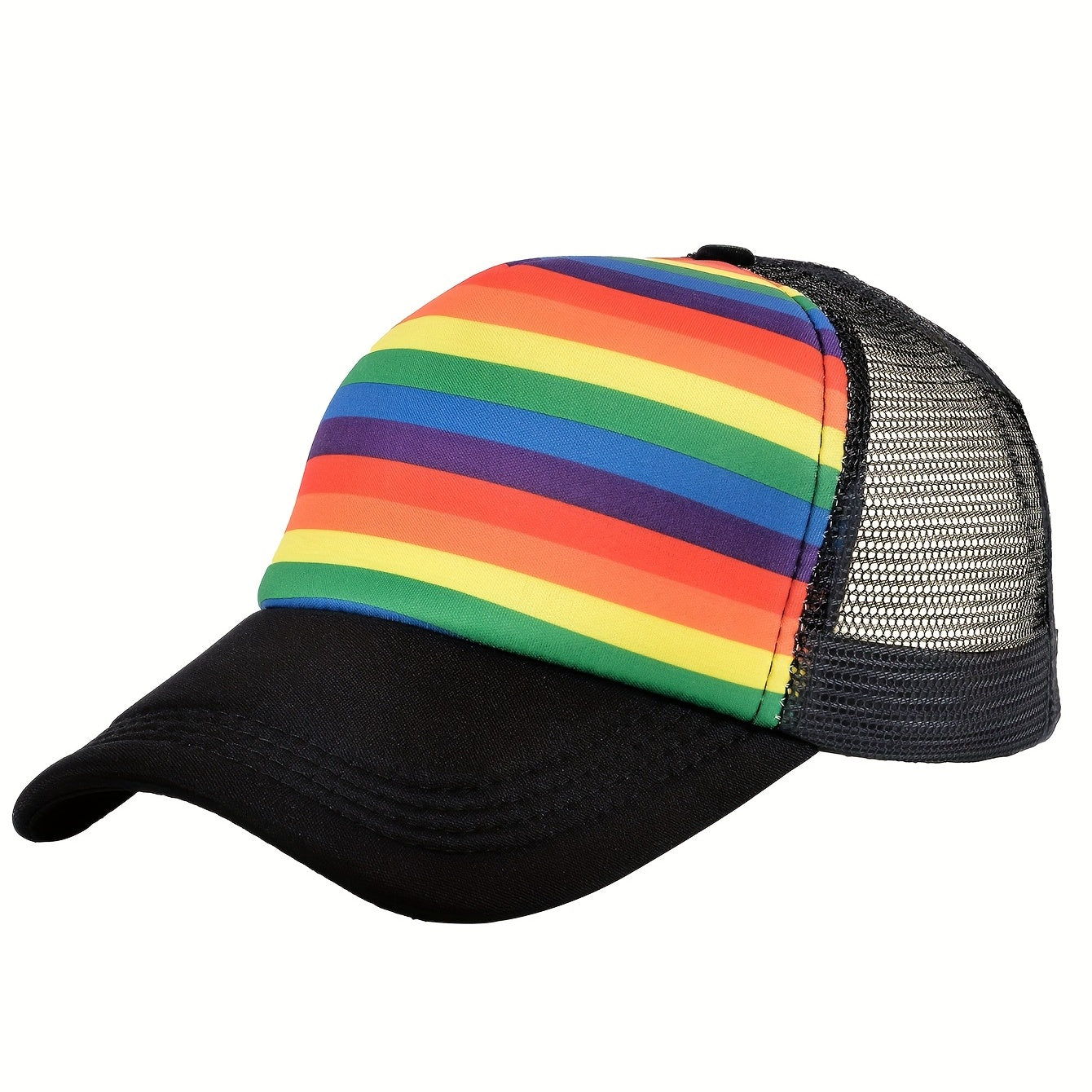 Striped Mesh Baseball Cap Lightweight Sunshade Dad Hat