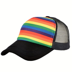 Striped Mesh Baseball Cap Lightweight Sunshade Dad Hat