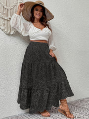 Boho Skirt Women's Plus Paisley Print High Rise A line Maxi Skirt