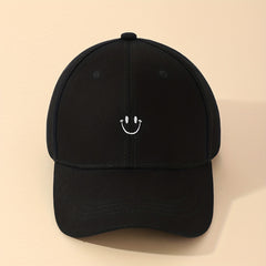 Smiling Face Embroidery Baseball Cap Unisex Solid Couple Dad Hats Adjustable Sun